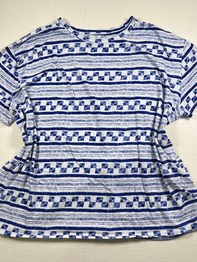 Free People We The Free Nina Printed T-Shirt - Navy/White - Size S